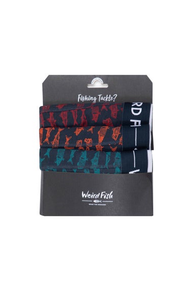 Weird Fish Navy Ashridge Boxer Shorts 3 Pack