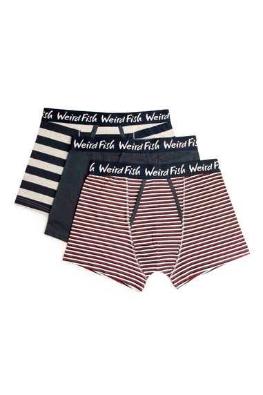 Weird Fish Navy Ashridge Boxer Shorts 3 Pack