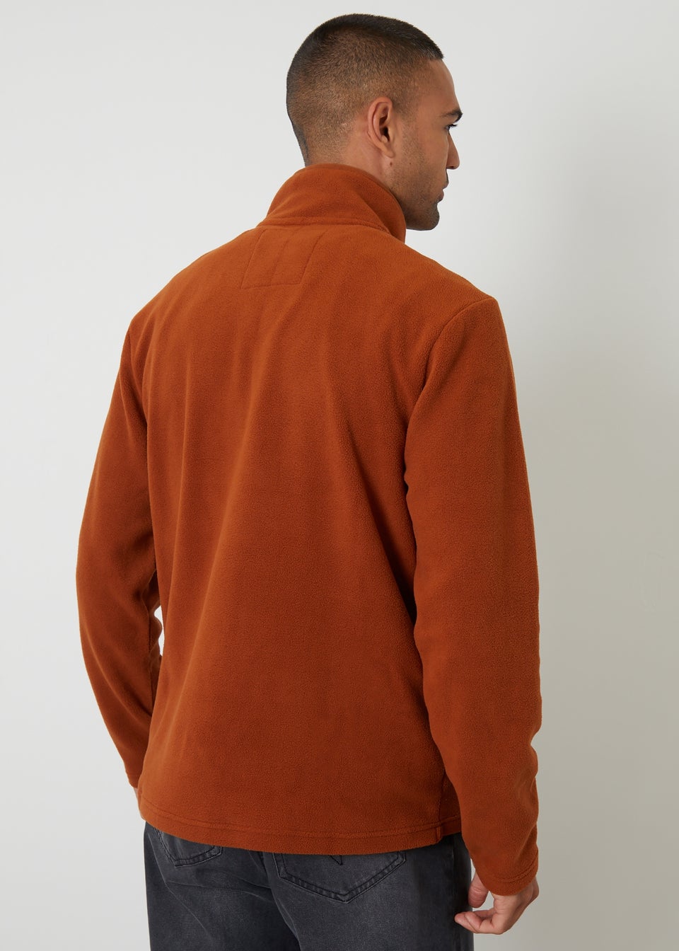 Threadbare Terracotta Quarter Zip Microfleece Sweatshirt