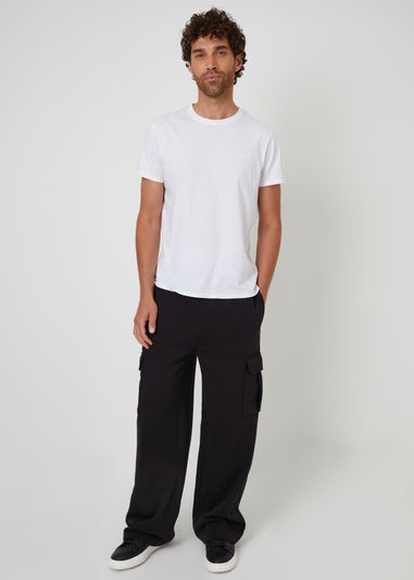 Threadbare Black Wide Leg Cargo Joggers