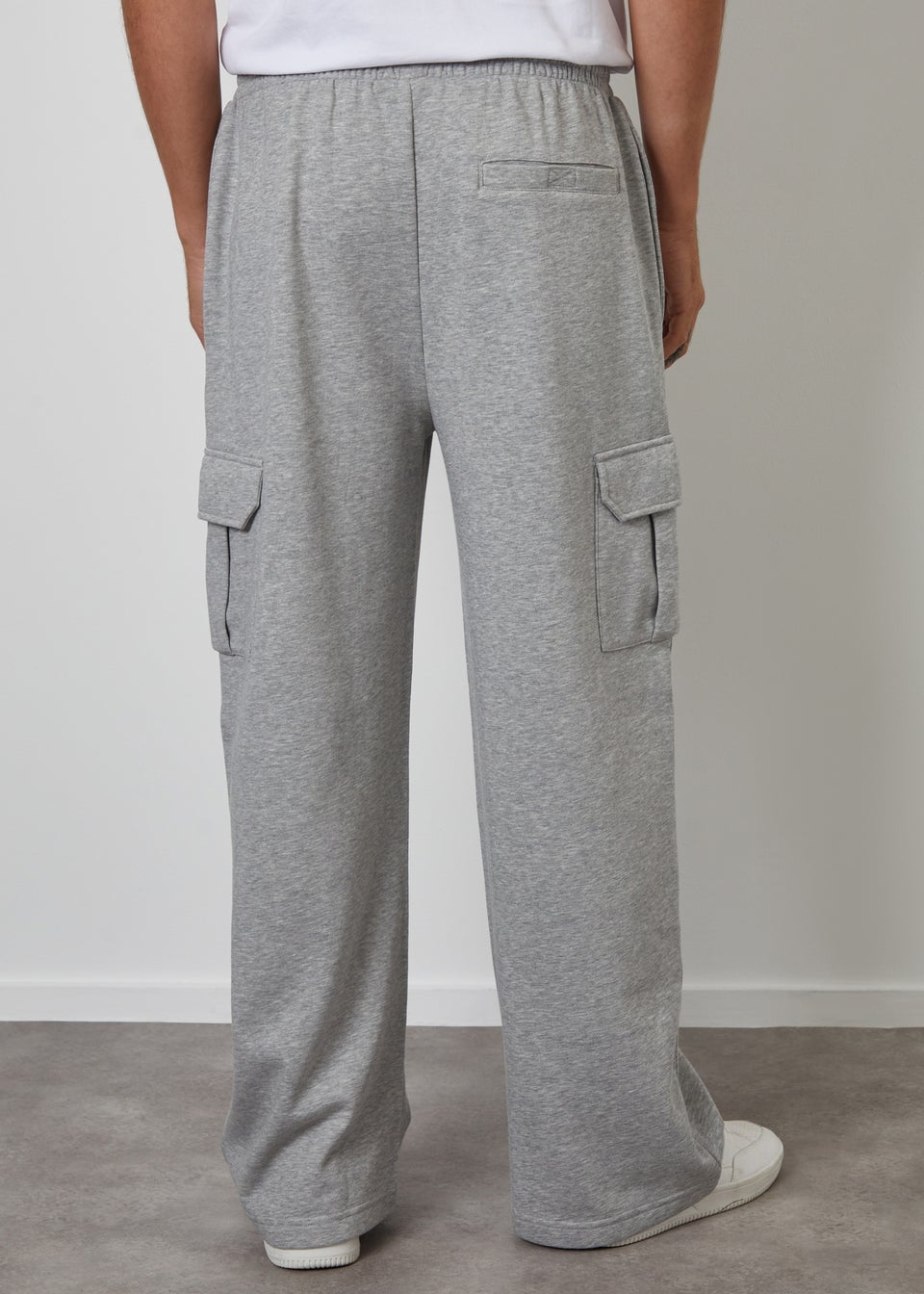 Threadbare Light Grey Wide Leg Cargo Joggers
