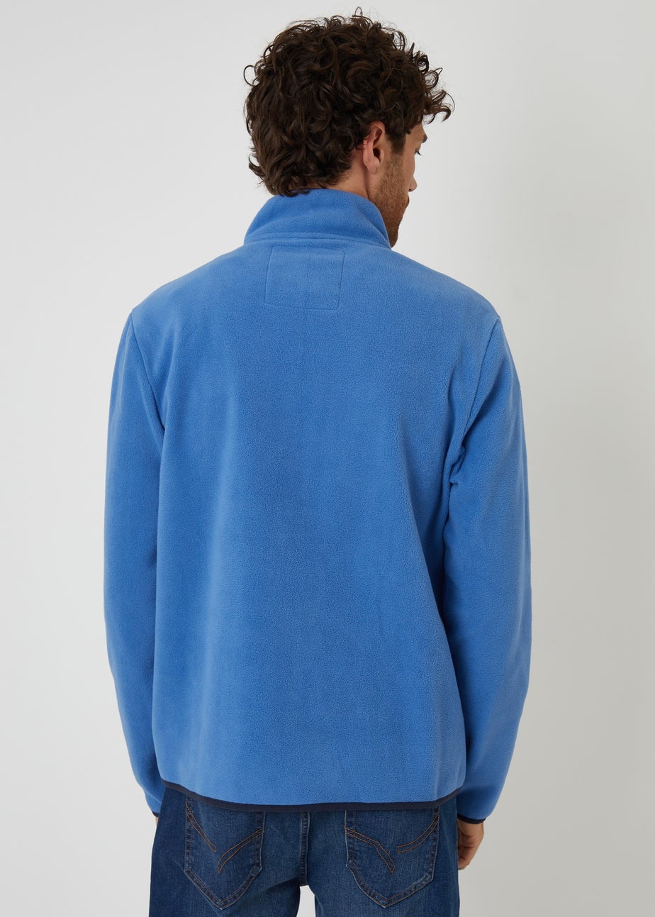 Threadbare Cobalt Microfleece Quarter Zip Sweatshirt