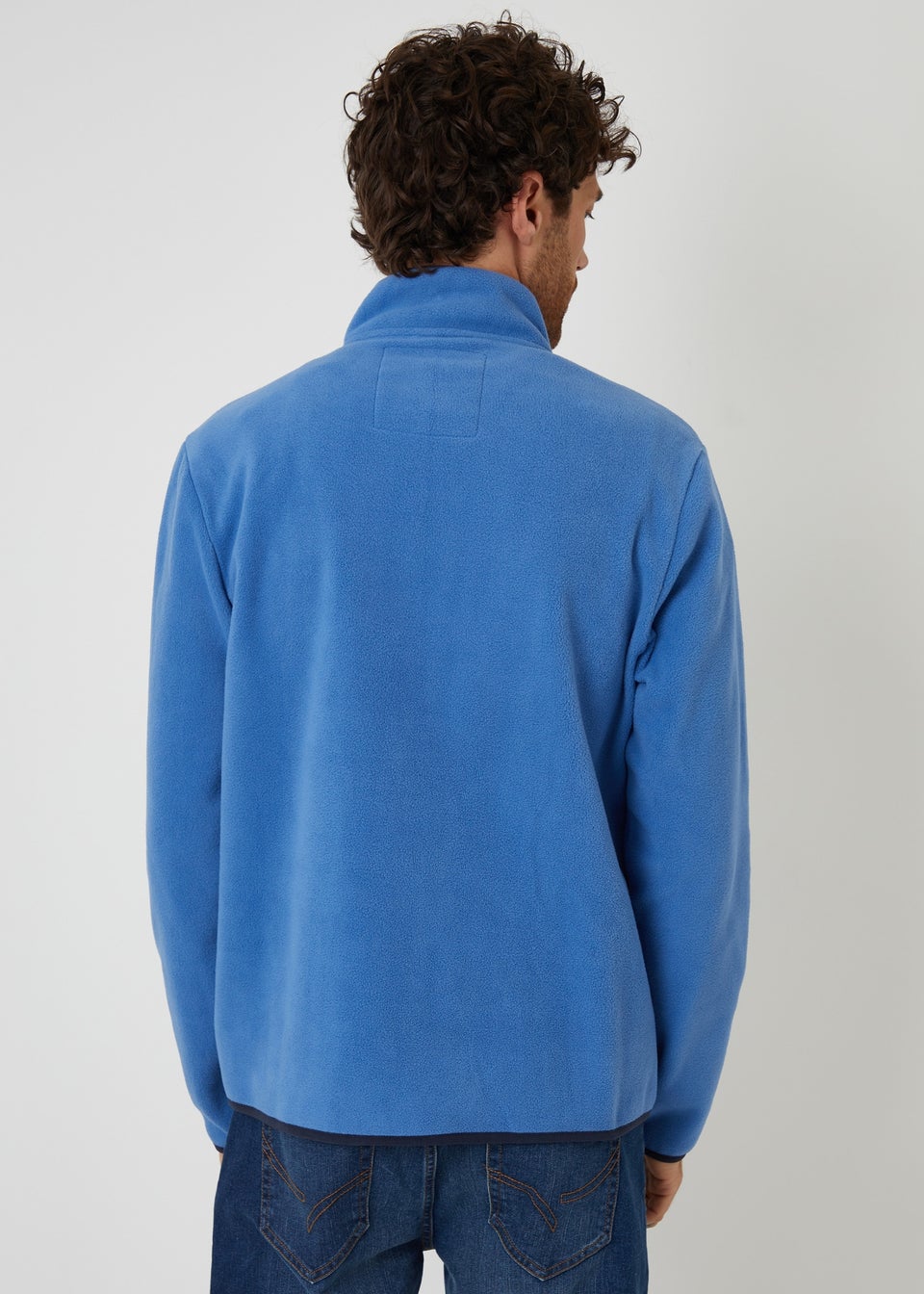 Threadbare Cobalt Microfleece Quarter Zip Sweatshirt
