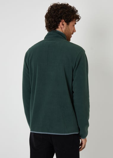 Threadbare Green Microfleece Quarter Zip Sweatshirt