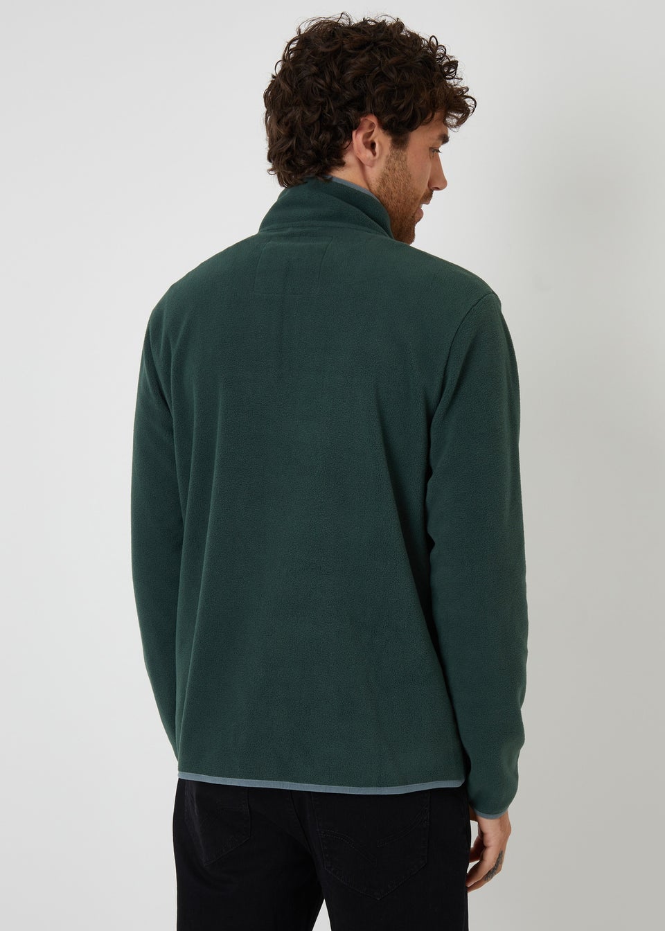 Threadbare Green Microfleece Quarter Zip Sweatshirt