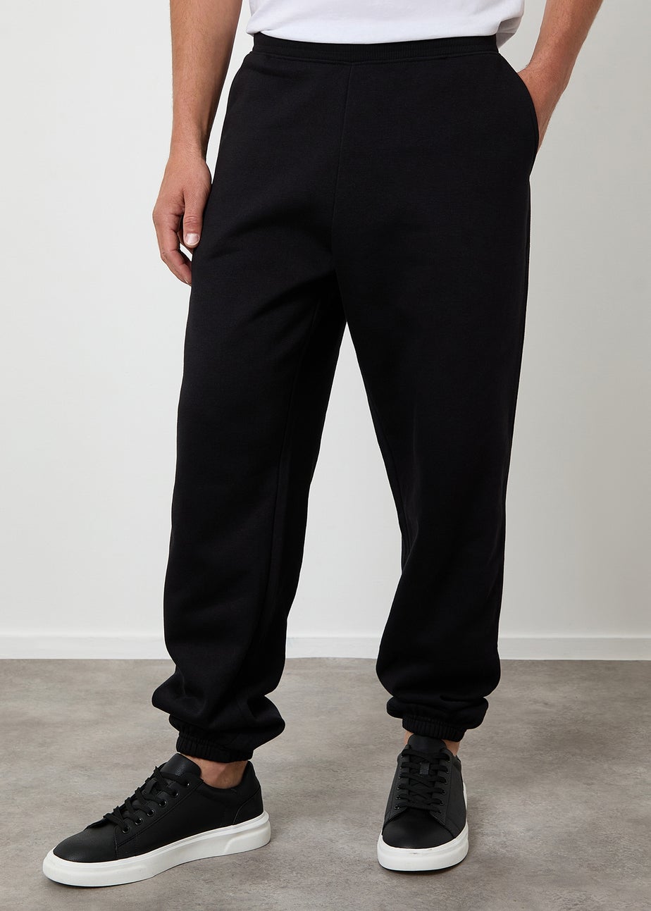 Threadbare Black Relaxed Fit Cuffed Joggers