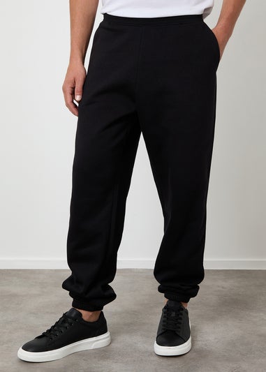 Threadbare Black Relaxed Fit Cuffed Joggers