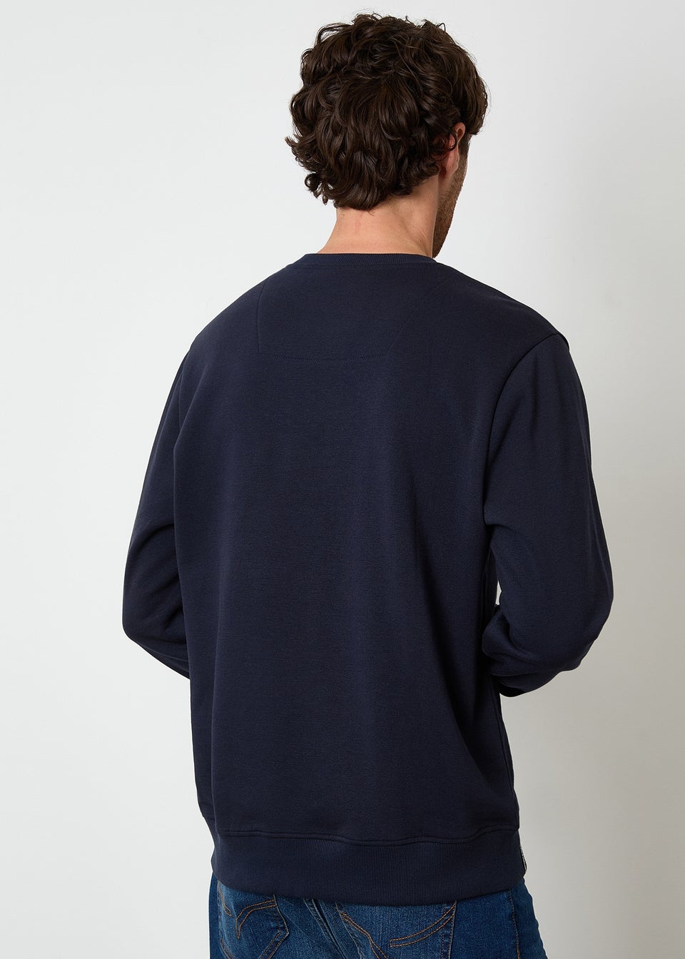 Threadbare Navy Christmas Graphic Print Crew Neck Sweatshirt