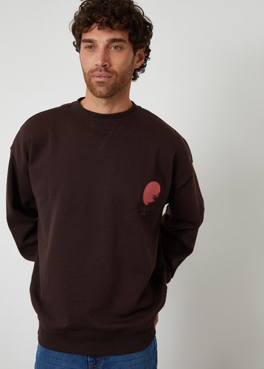 Threadbare Chocolate Graphic Print Crew Neck Sweatshirt