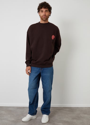 Threadbare Chocolate Graphic Print Crew Neck Sweatshirt