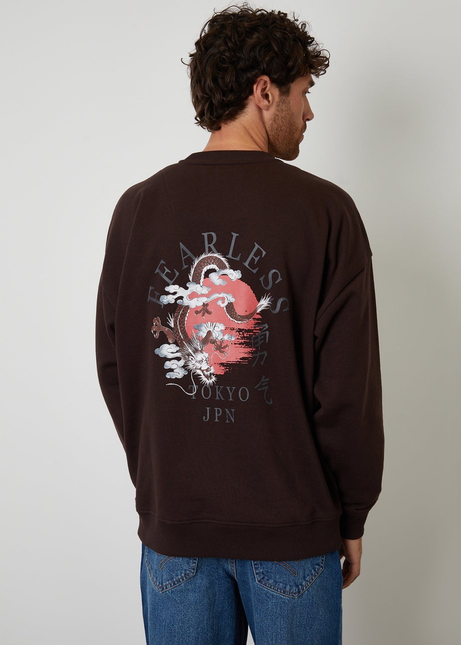 Threadbare Chocolate Graphic Print Crew Neck Sweatshirt
