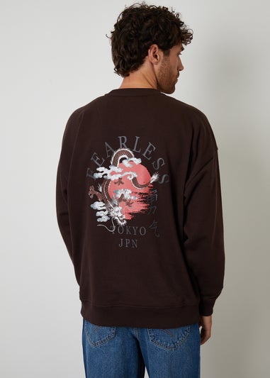Threadbare Chocolate Graphic Print Crew Neck Sweatshirt