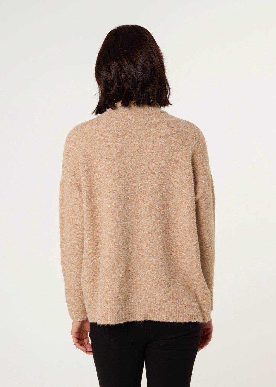 Blue Vanilla Beige Half Zip Jumper