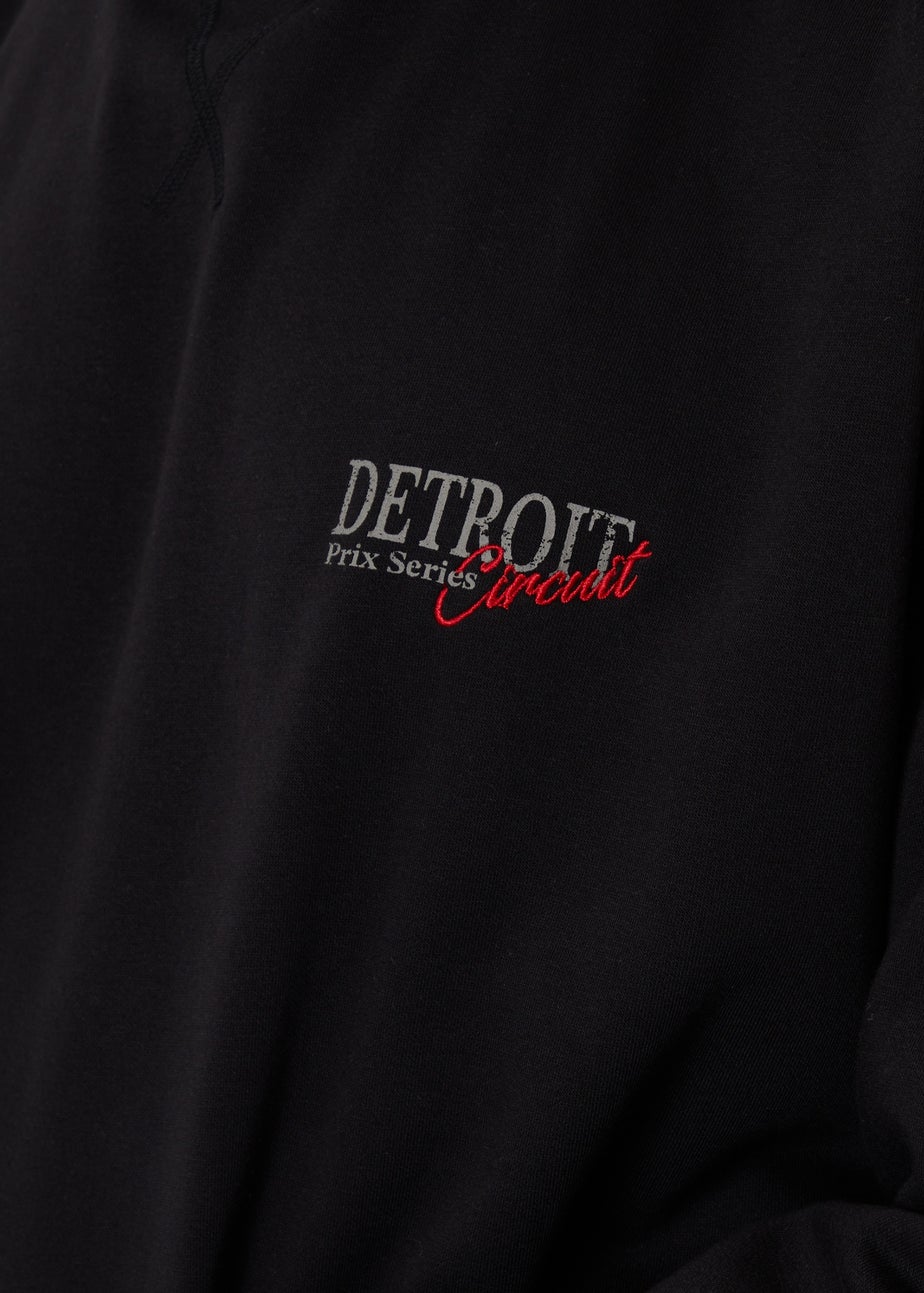 Threadbare Black Graphic Print Crew Neck Sweatshirt