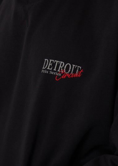 Threadbare Black Graphic Print Crew Neck Sweatshirt