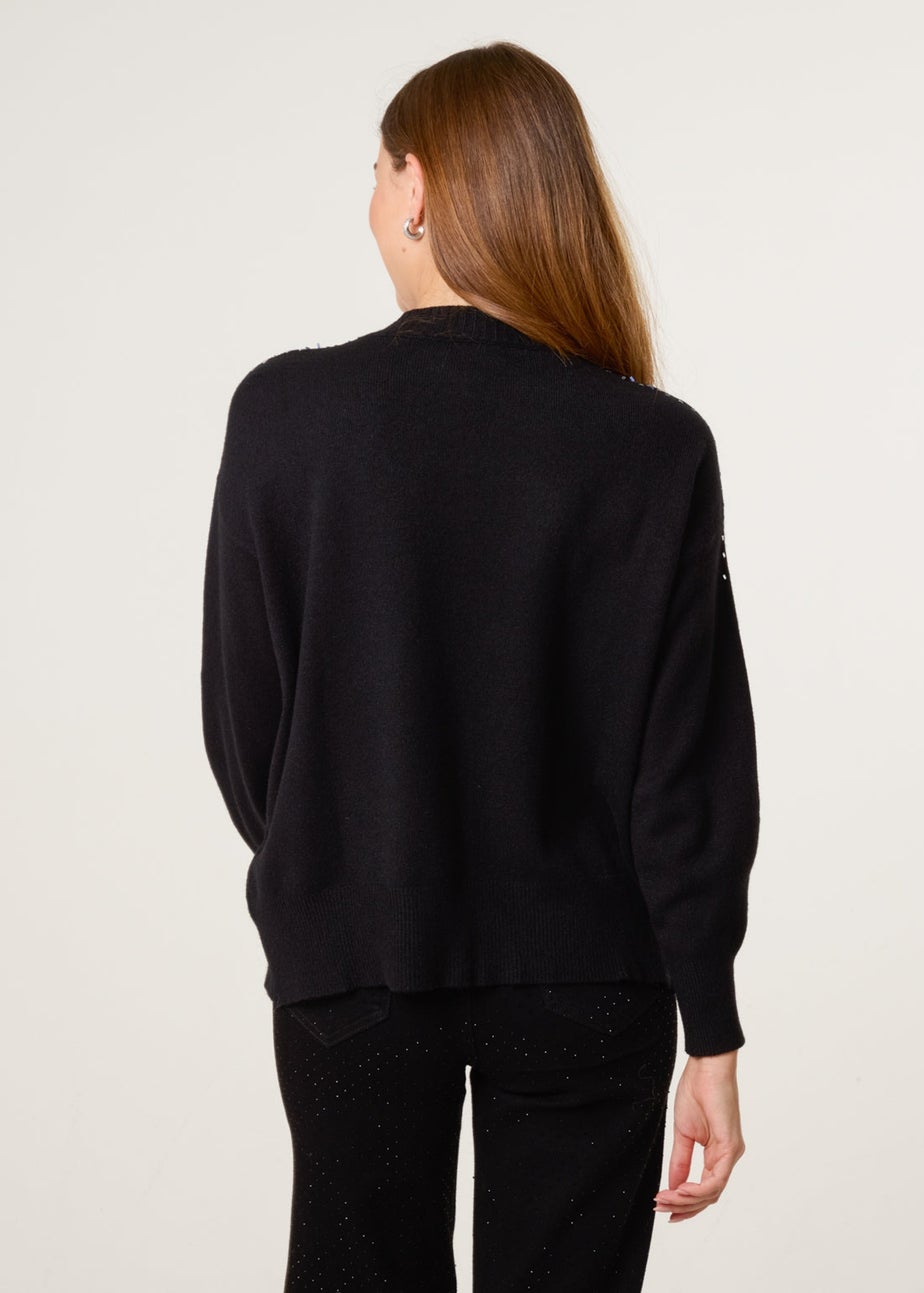 Blue Vanilla Black Diamante Jumper