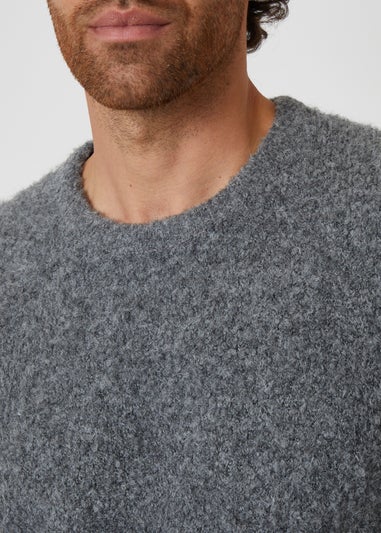 Threadbare Grey Fluffy Knit Crew Neck Jumper