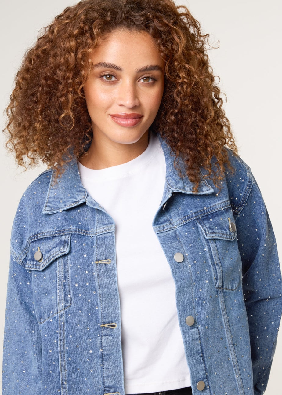 Blue Vanilla Blue Embellished Denim Jacket