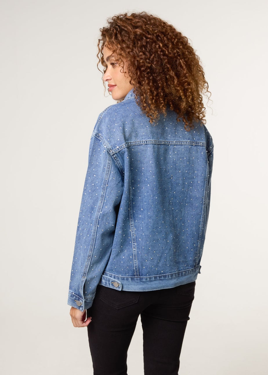 Blue Vanilla Blue Embellished Denim Jacket