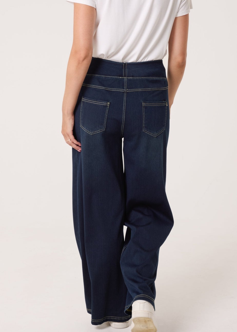 Blue Vanilla Blue Elasticated Washed Jeans