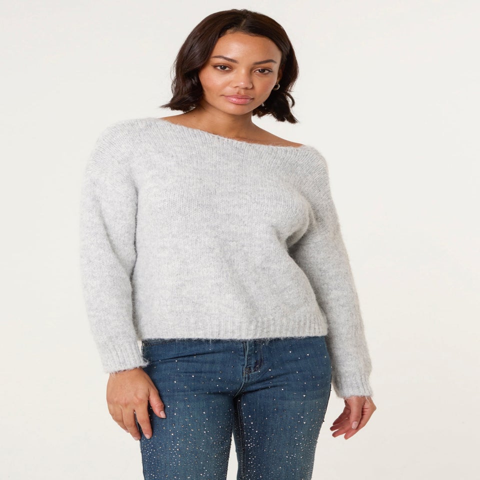 Blue Vanilla Grey Bow Knit Cardigan