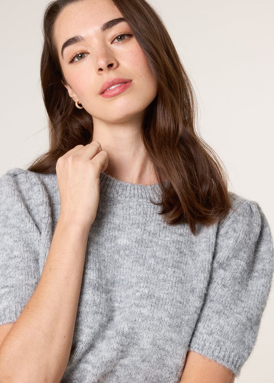 Blue Vanilla Grey Round Neck Knit Jumper