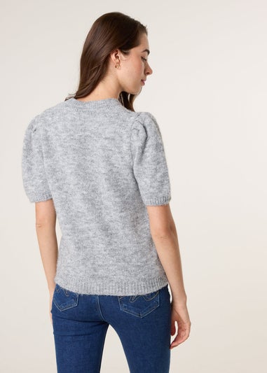 Blue Vanilla Grey Round Neck Knit Jumper