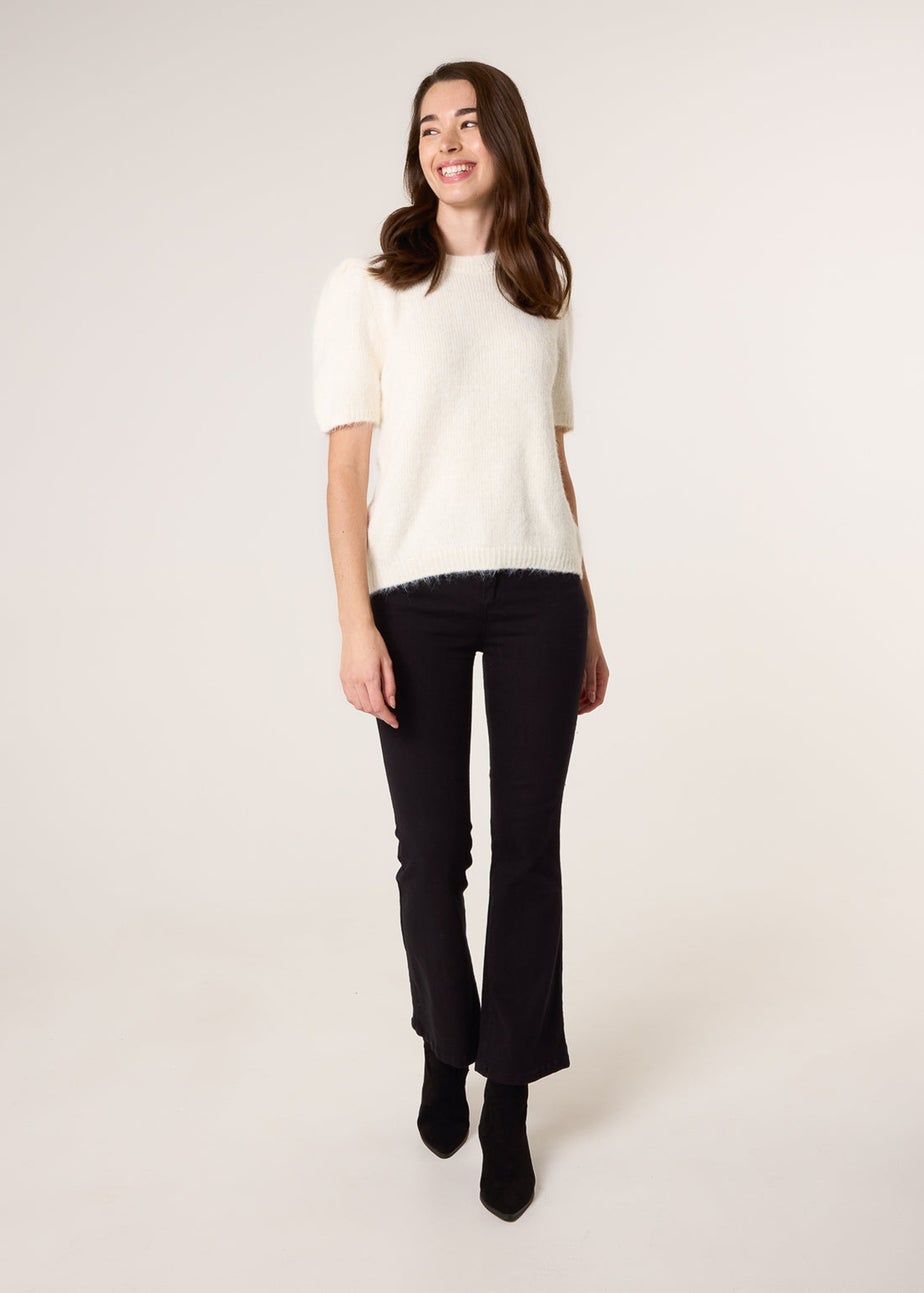 Blue Vanilla Ivory Round Neck Knit Jumper