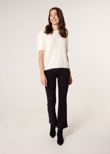 Blue Vanilla Ivory Round Neck Knit Jumper