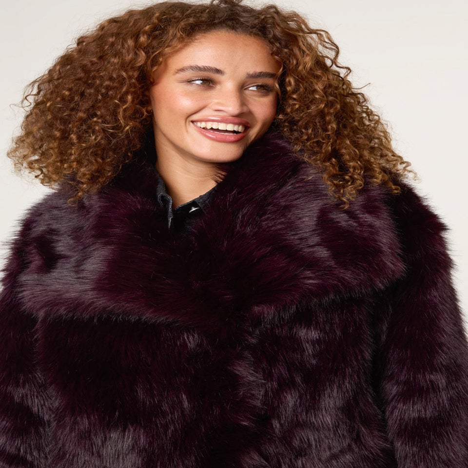 Blue Vanilla Red Short Faux Fur Coat