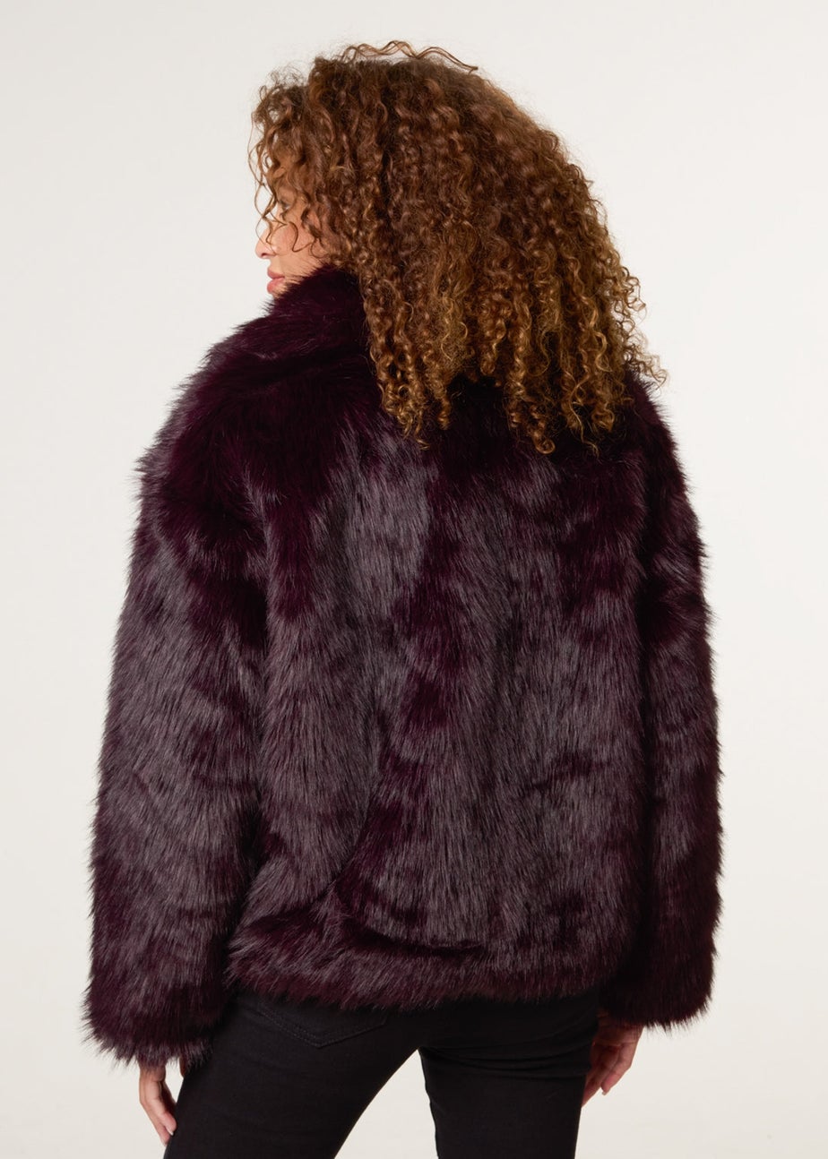 Blue Vanilla Red Short Faux Fur Coat