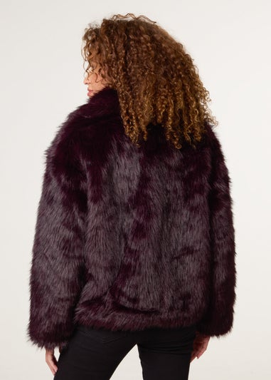 Blue Vanilla Red Short Faux Fur Coat