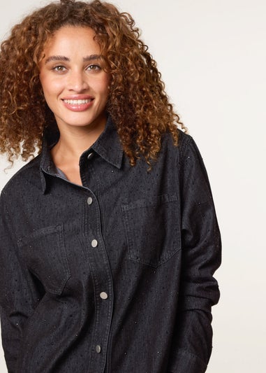 Blue Vanilla Black Long Sleeved Denim Shirt