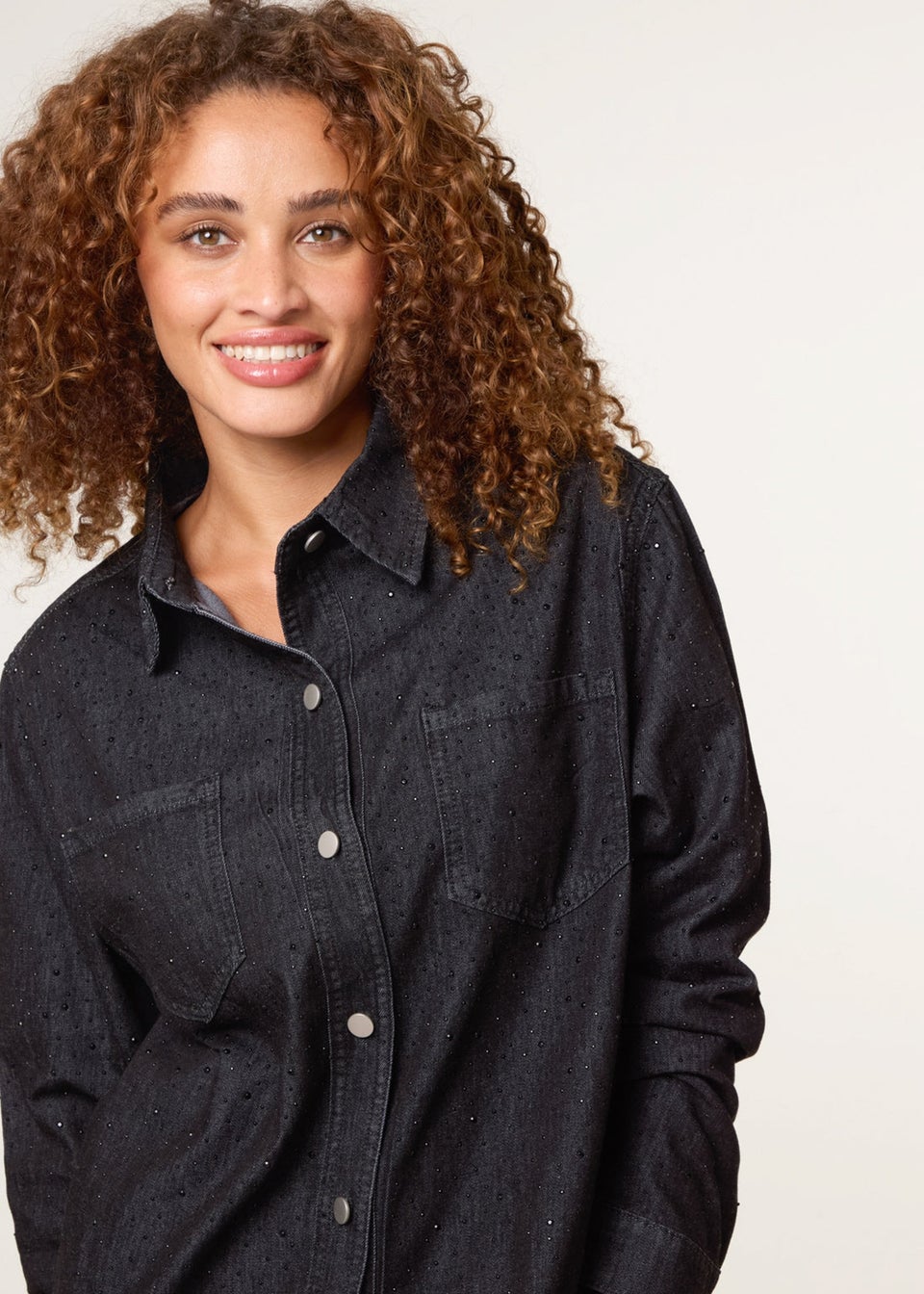 Blue Vanilla Black Long Sleeved Denim Shirt