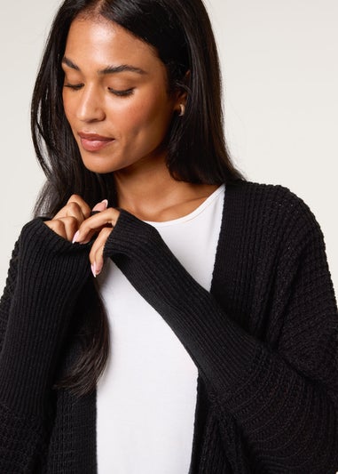 Blue Vanilla Black Textured Cardigan