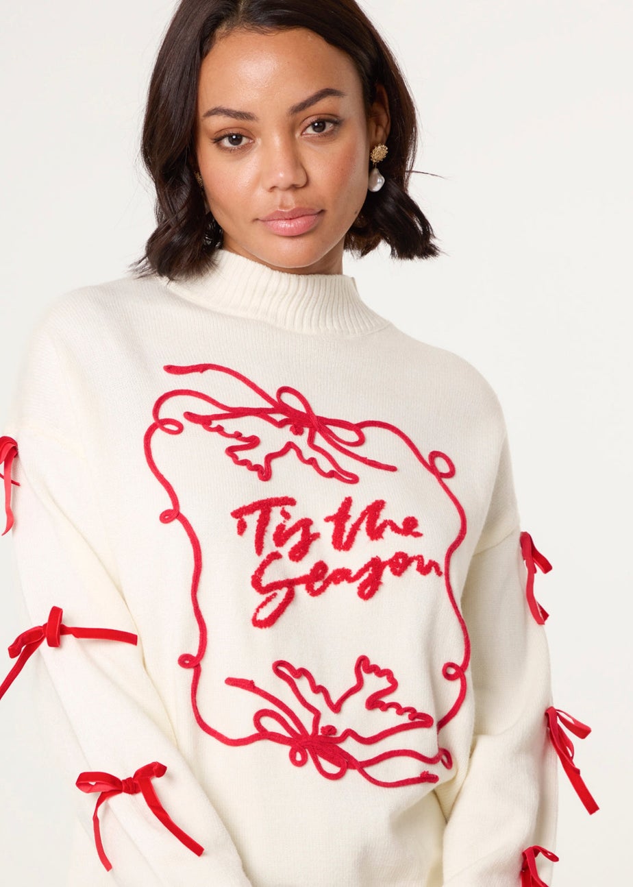 Blue Vanilla Ivory Christmas Tis The Season Jumper