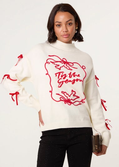 Blue Vanilla Ivory Christmas Tis The Season Jumper