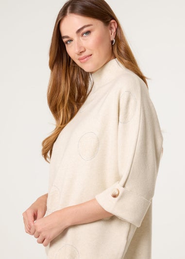 Blue Vanilla Stone Circle Rhinestone Jumper