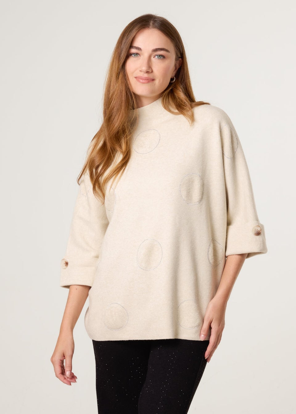 Blue Vanilla Stone Circle Rhinestone Jumper