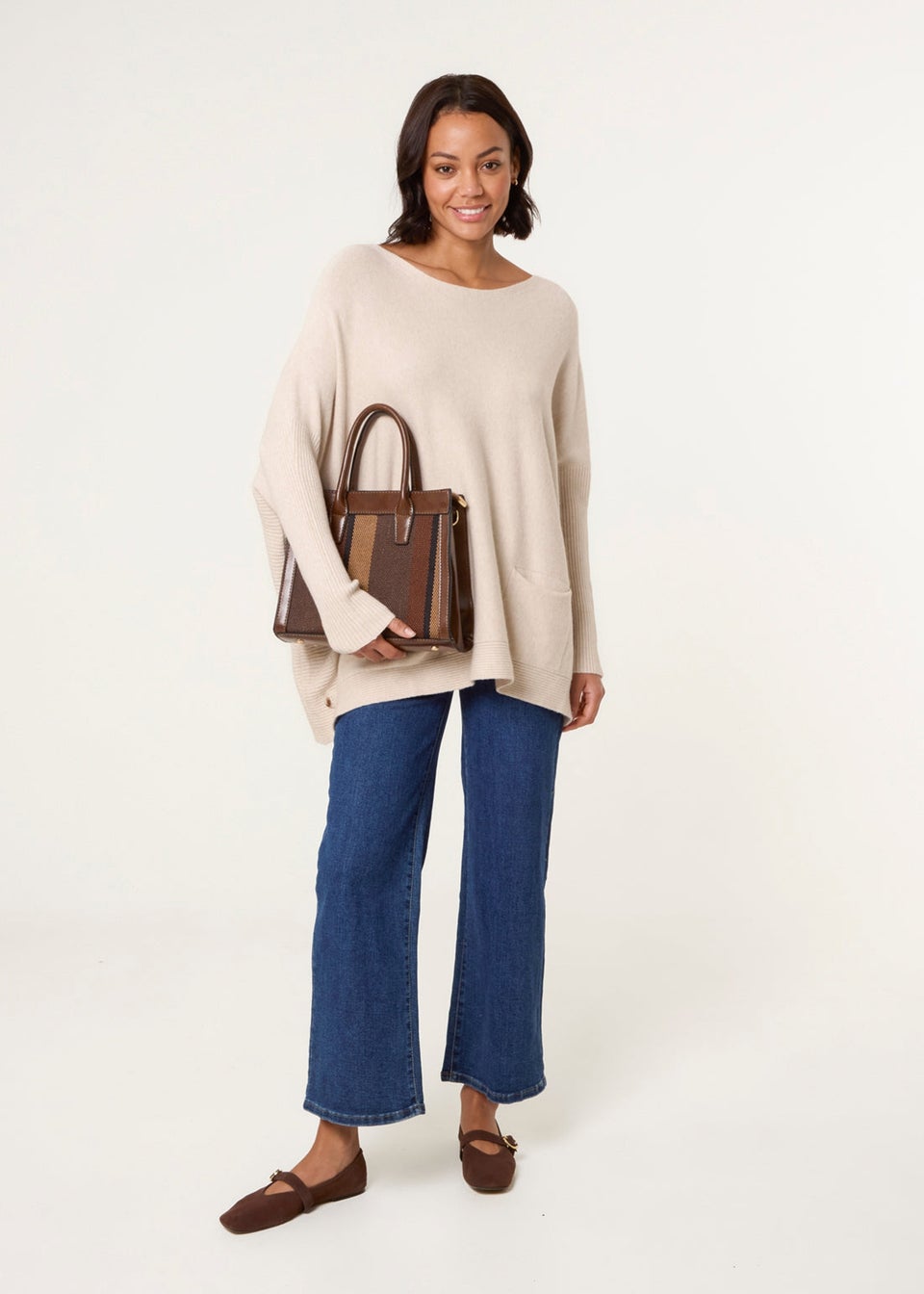 Blue Vanilla Stone Boxy Jumper With Buttons