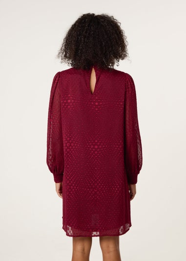 Blue Vanilla Red High Neck Shift Dress