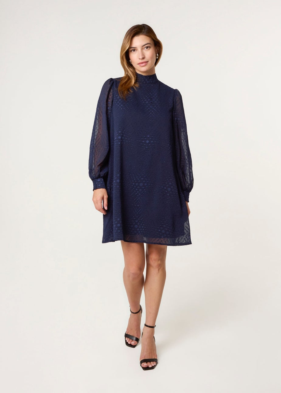 Blue Vanilla Navy High Neck Shift Dress