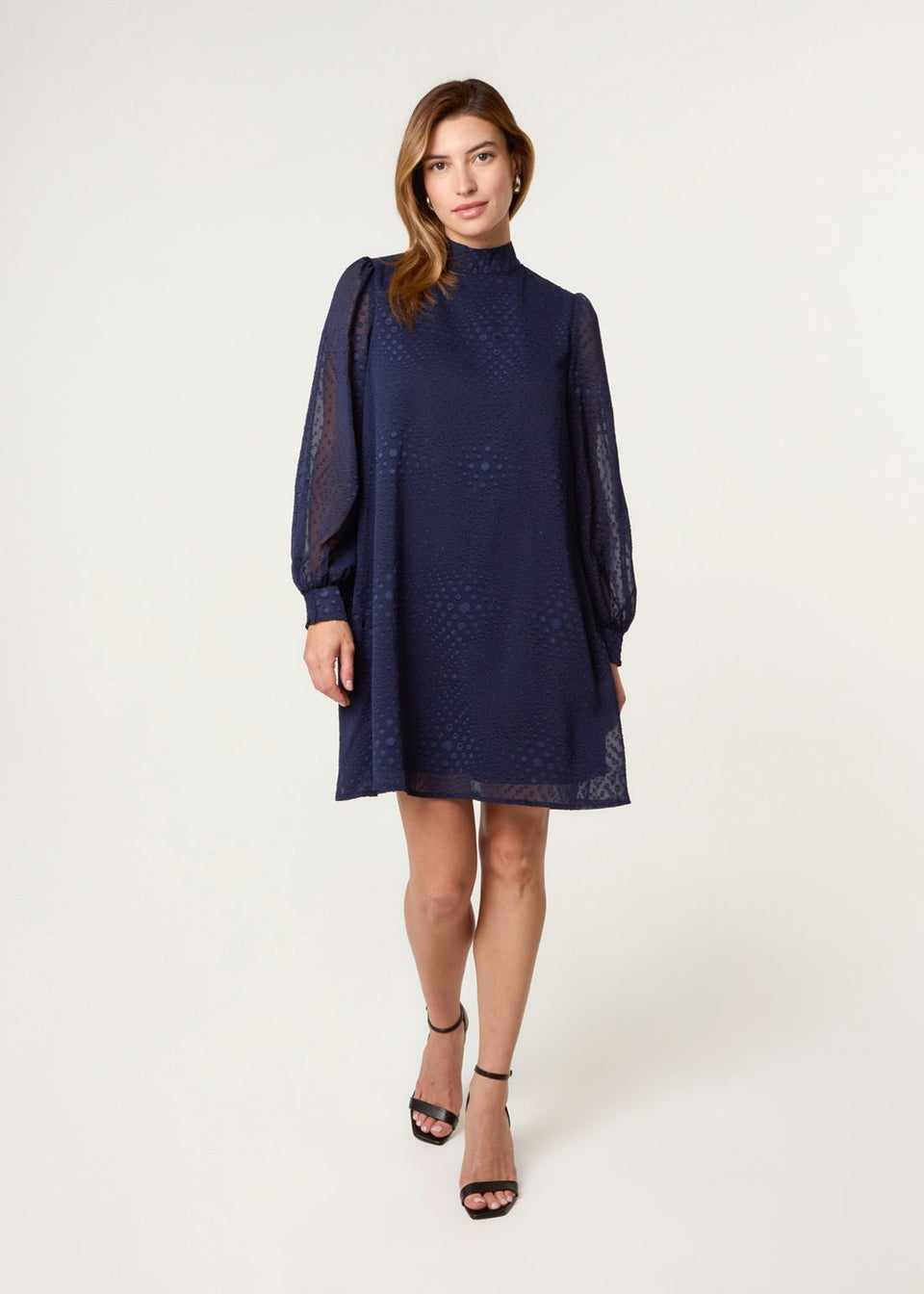 Blue Vanilla Navy High Neck Shift Dress
