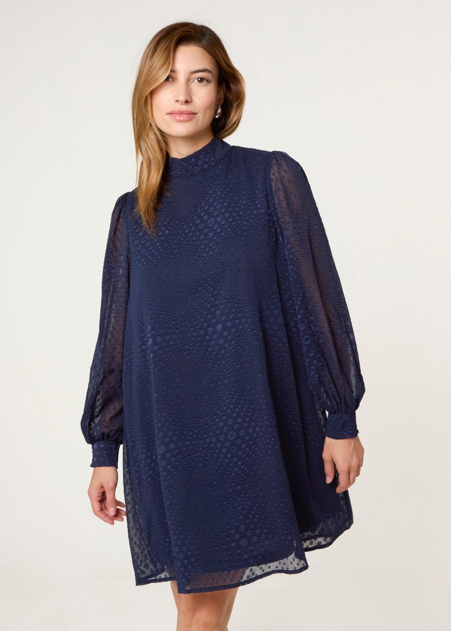 Blue Vanilla Navy High Neck Shift Dress