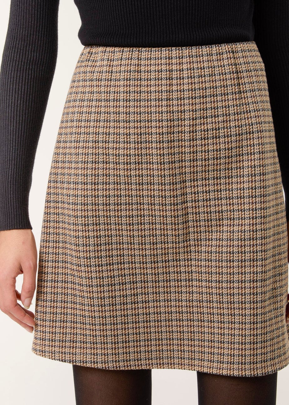 Blue Vanilla Brown Check Mini Skirt