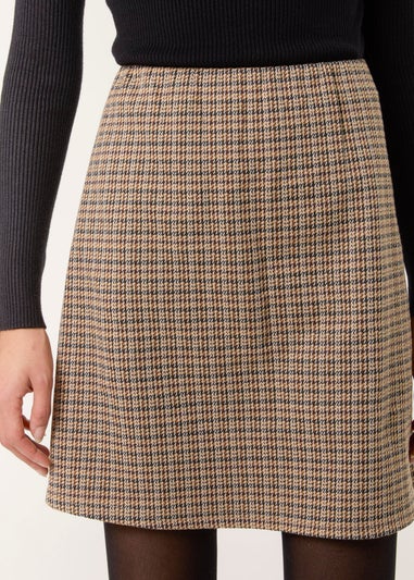 Blue Vanilla Brown Check Mini Skirt