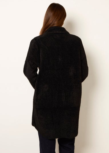 Blue Vanilla Black Overcoat With Classic Collar