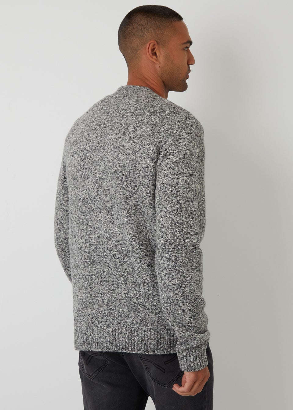 Threadbare Grey Cotton Blend Knitted Button Up Cardigan