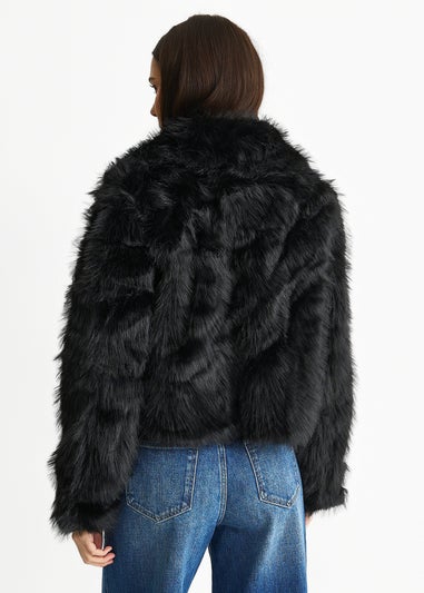 Gini London Black Faux Fur Lapel Short jacket