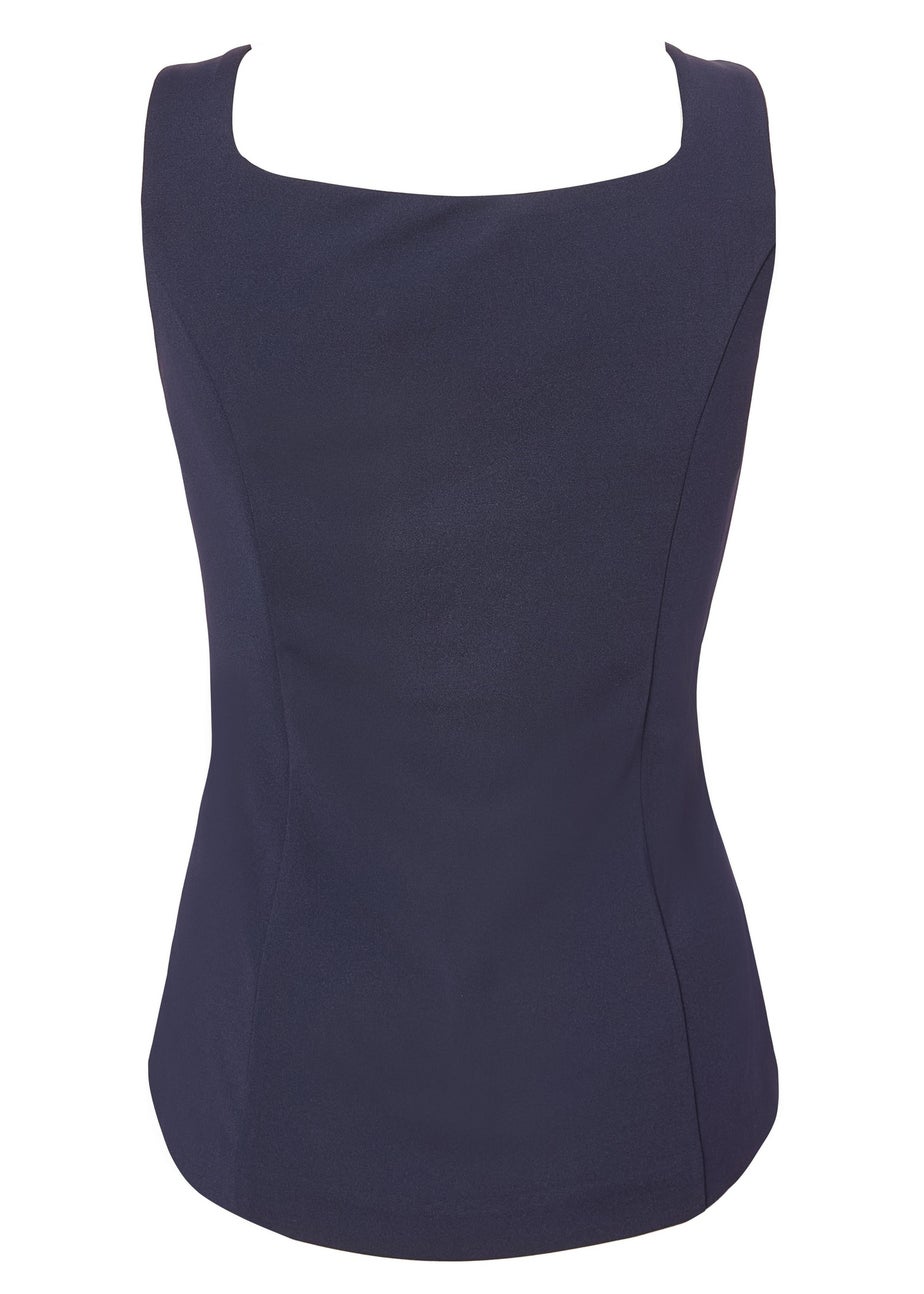Quiz Navy Square Neck Waistcoat